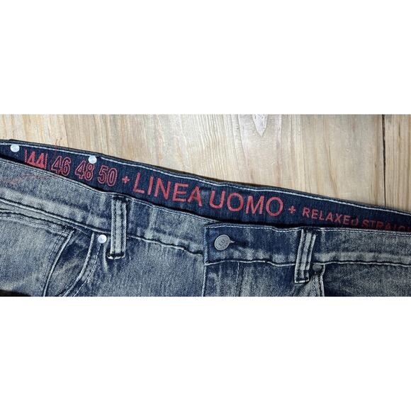 Linea Uomo Men's Size 44x30 Relaxed Straight Blue Cotton Blend Stretch Jeans - Picture 3 of 7